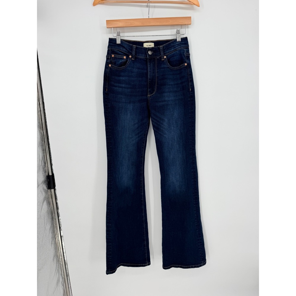 DL1961 Bridget Boot Jeans 27 Dark Blue High Rise Long Inseam Minimalist Classic